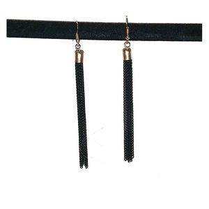 BaubleBar Black Chain Drop Earrings